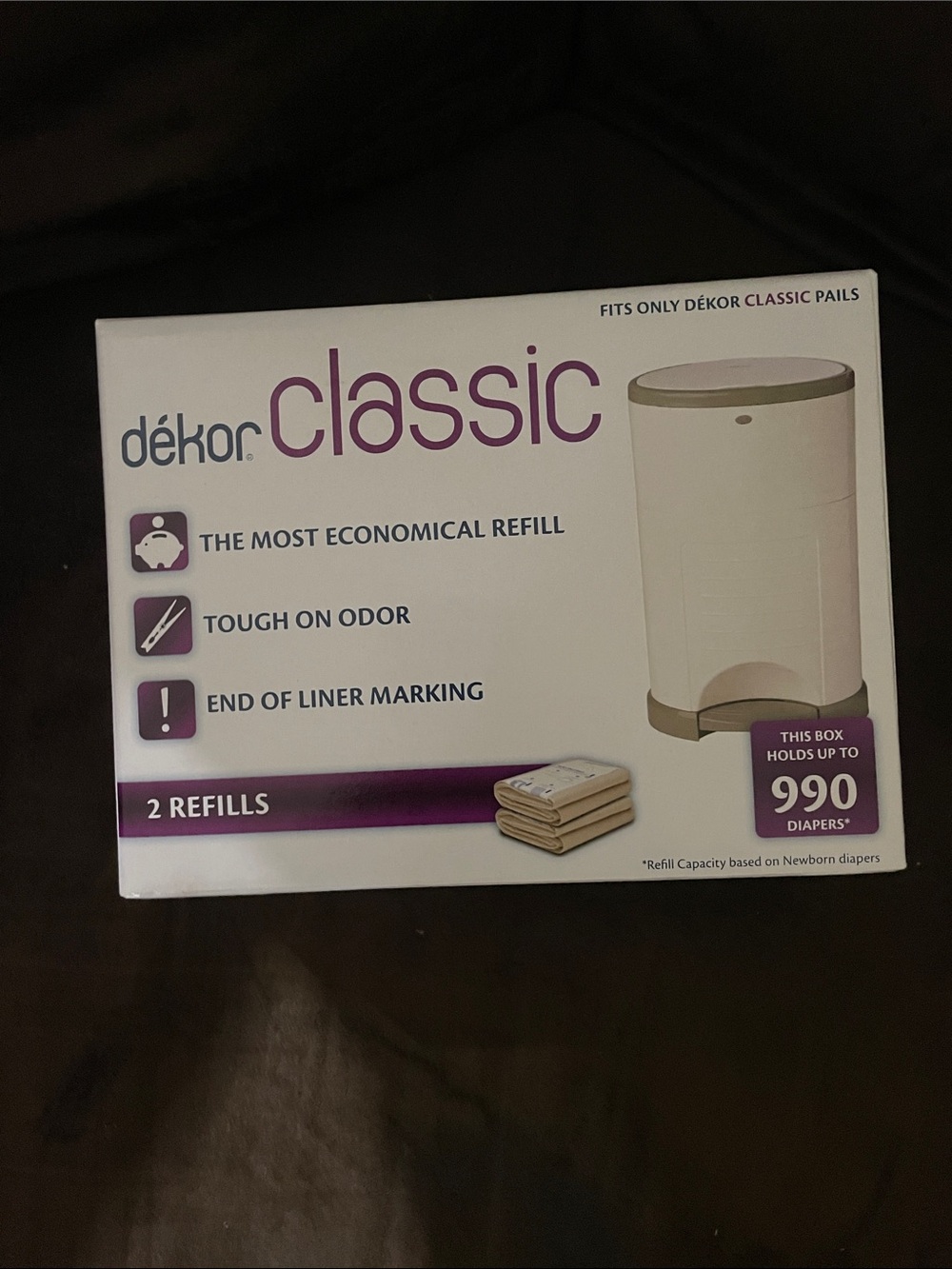 Classic Diaper Pail Refills – White & Taupe (2 Pack)